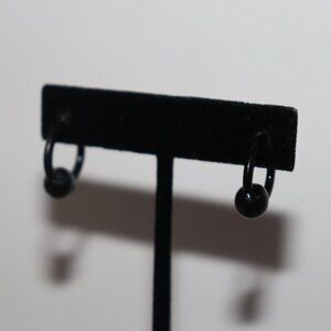 Black hoop earrings 5/8"